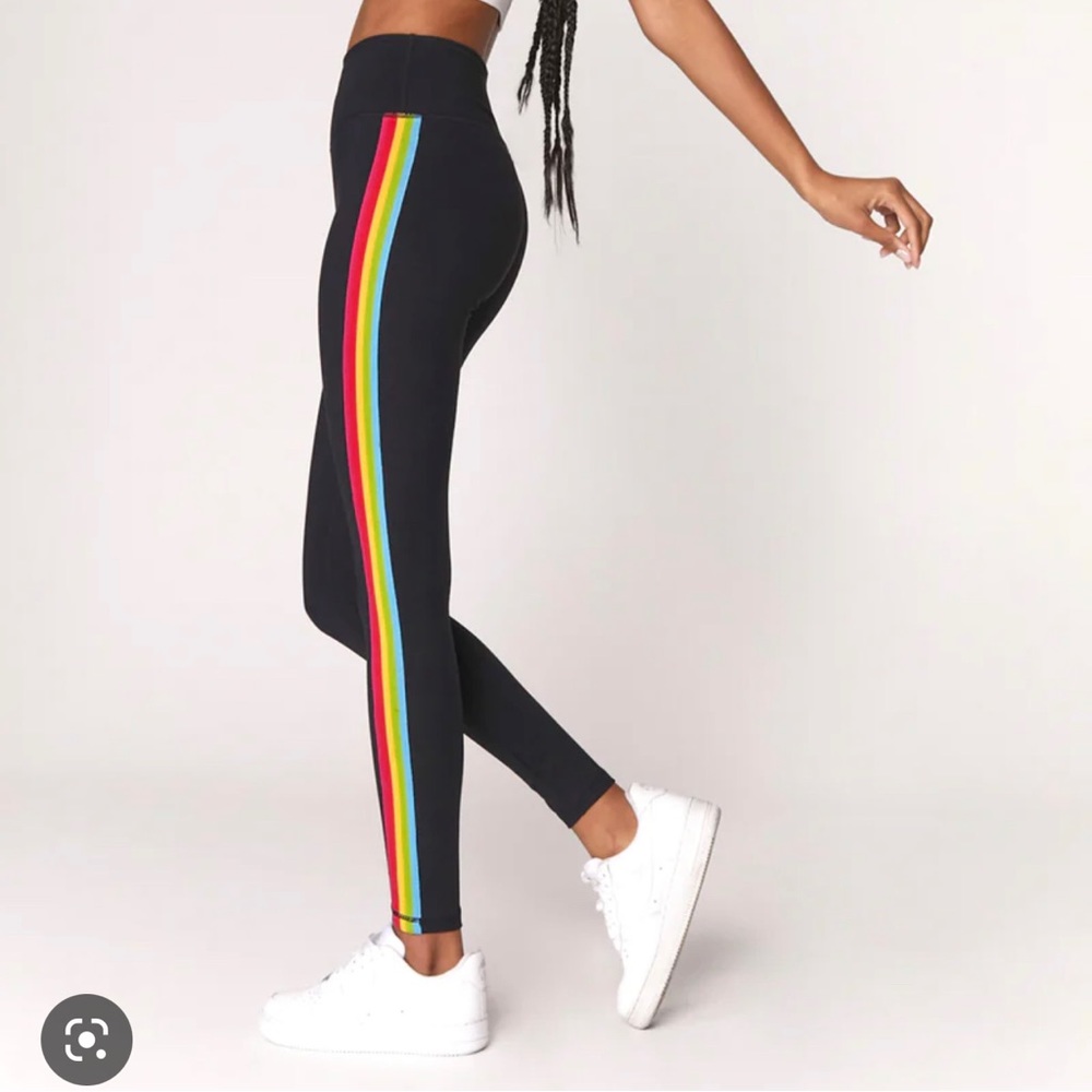 New Spiritual Gangster Rainbow Stripe Legging, Only worn once!